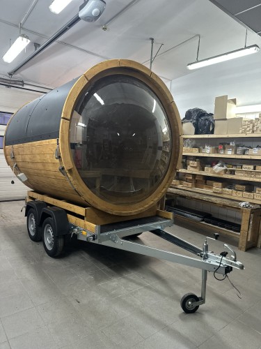 Sauna SpaDucha Lunazen z panoramiczną szybą kopułową – mobilna i stacjonarna sauna ogrodowa wykonana z drewna świerkowego, idealna do relaksu i domowej strefy SPA