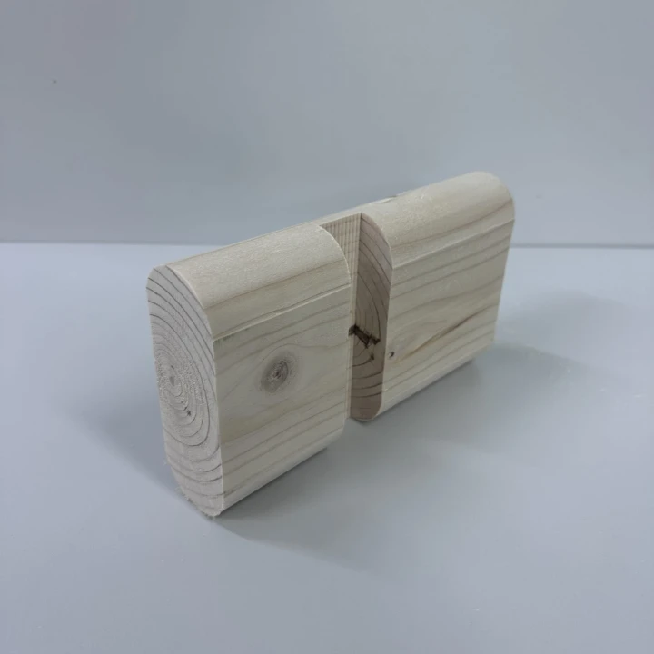 Startprofil Fasssauna Detailansicht – Holzprofil für den ersten Montagepunkt