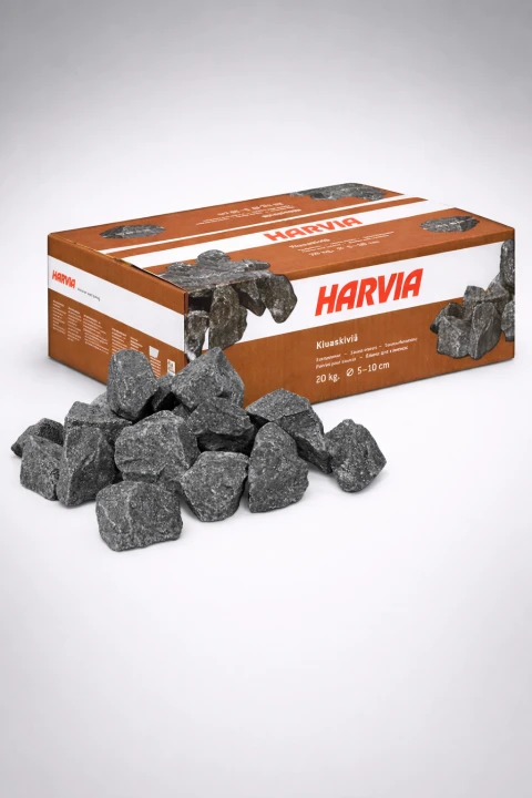 Saunasteine Ø 5–10 cm für optimale Luftzirkulation im Saunaofen und effektive Wärmeabgabe.