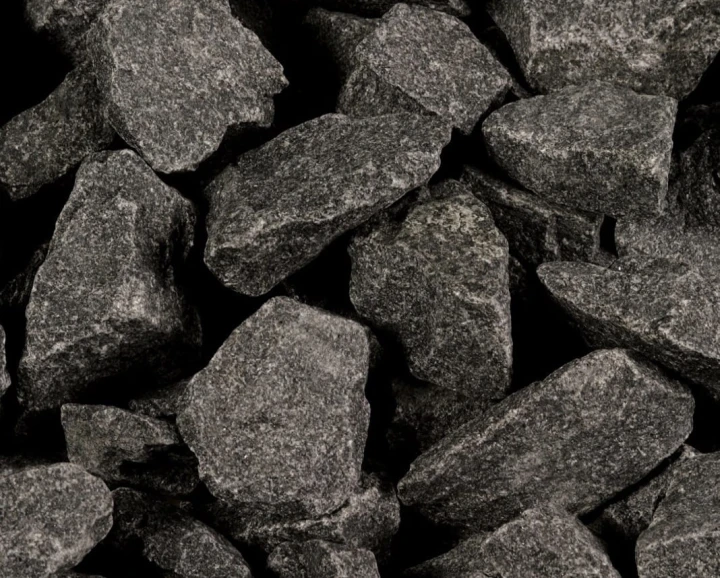 Detailaufnahme der Saunasteine. Struktur sorgt für optimale Wasserverteilung und intensiven Dampf.