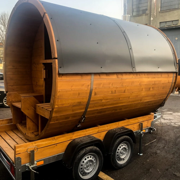 SpaDucha mobile Fasssauna – Innenraum sibirische Fichte